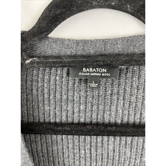 Aritzia Babaton Italian Merino Wool Grey Long Length Sweater Womens Size L - Picture 4 of 12